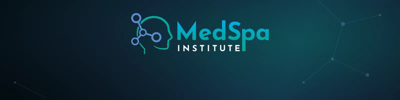 MedSpa Institute brand banner — the head-and-nodes mark beside the MedSpa Institute wordmark, over a deep teal field